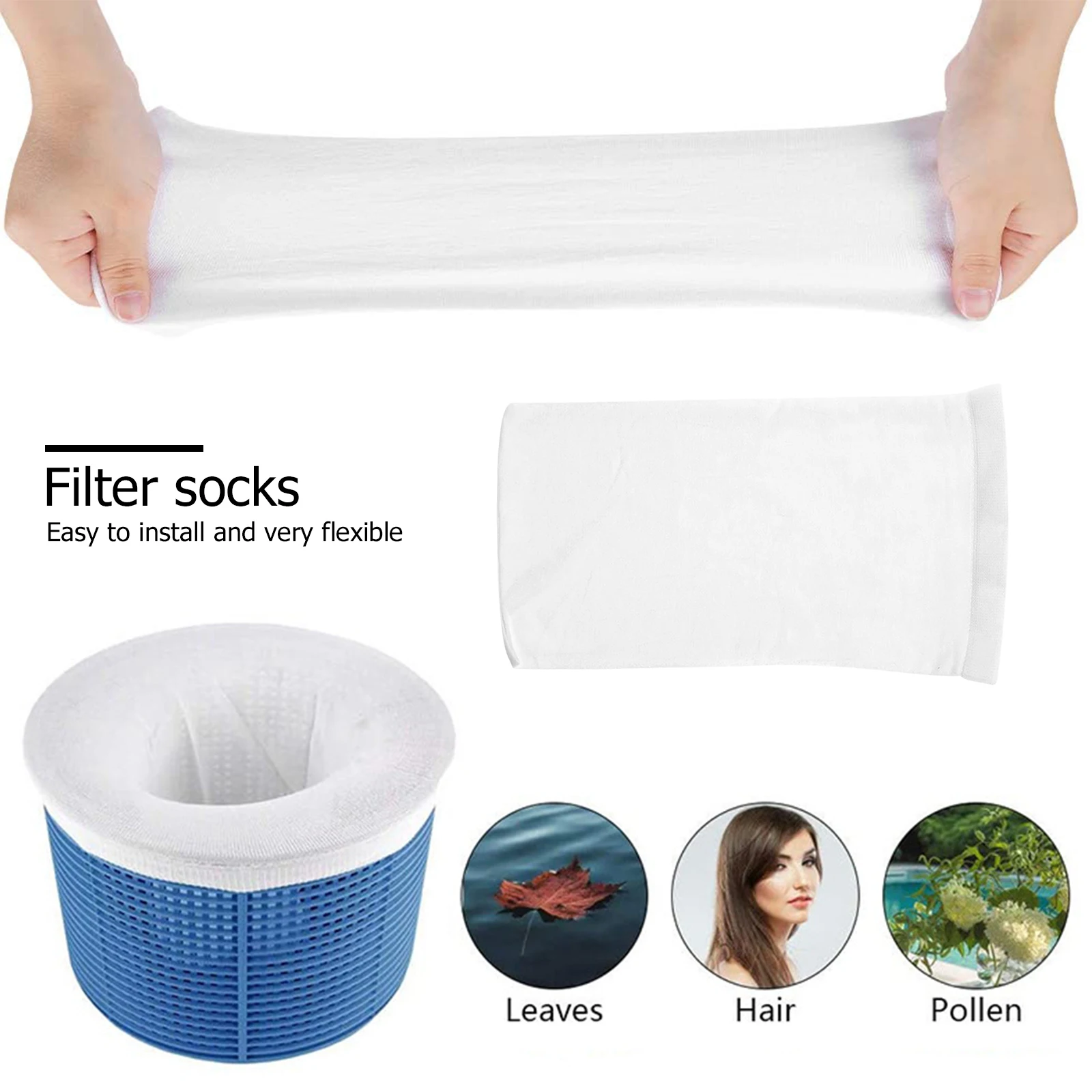 Pool Skimmer Socks 5/10 Pack Household Savers Nylon Mesh Design for Filters Baskets Skimmers Swimming Pool Accessories pool skimmer socks