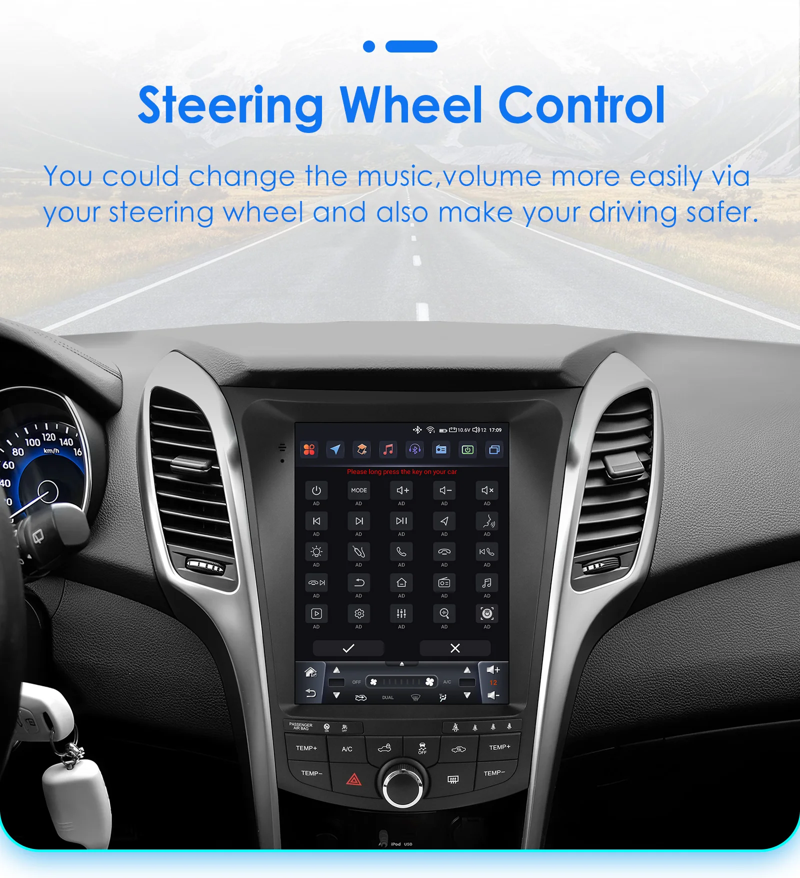 Hizpo 9,7 "Carplay Android intelligente Auto radio Für Hyundai l30 Elantra GT 2011-2017 für Tesla Stil vertikale Bildschirm GPS 4G BT – Detail 36