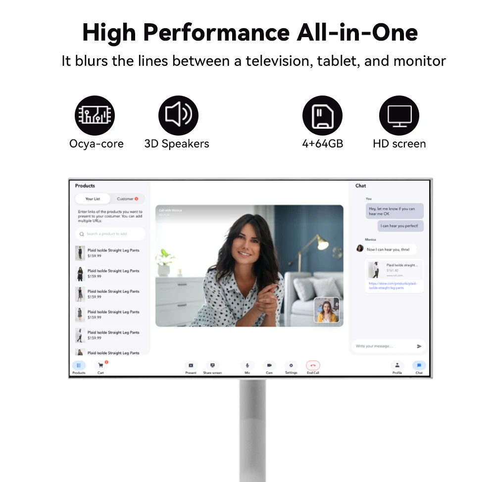 High Quality Portable Touch Screen HD Display TV Smart Interactive Display Television 32 Inch Movable Smart TV