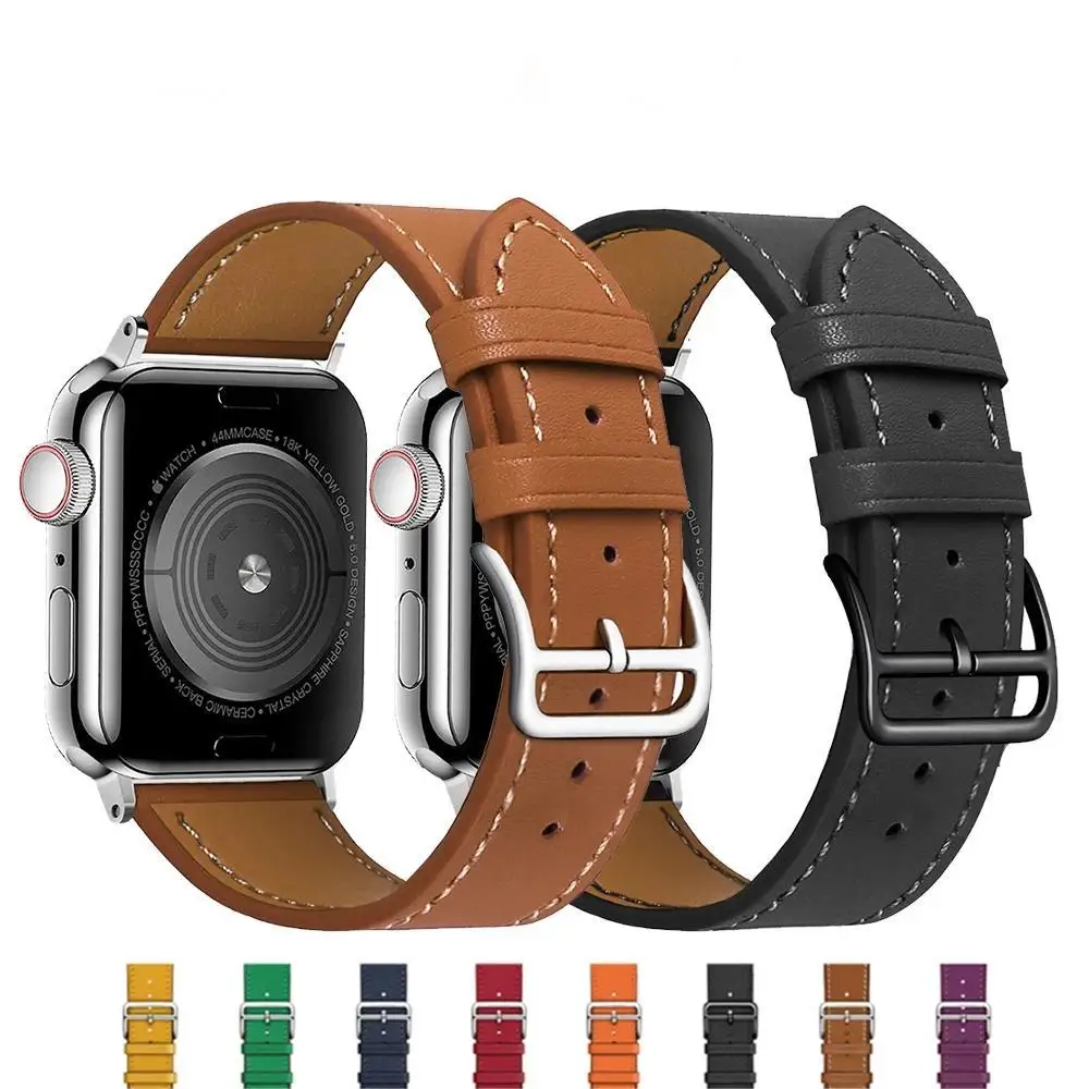 

Leather strap for Apple watch band 44mm 40mm 45mm 41mm 38mm 42mm Single tour watchband bracelet iWatch series 5 8 3 6 se 7 bands