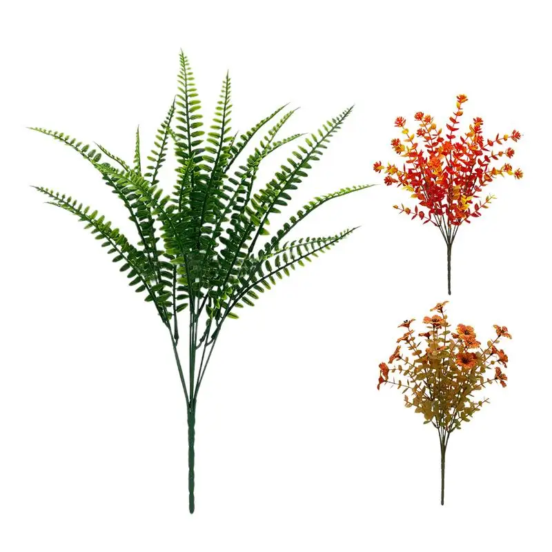 

Artificial Violets Eucalyptus Flowers Faux Greenery Stems 2pcs UV Resistant Greenery Plants Garden Artificial Violets Flowers