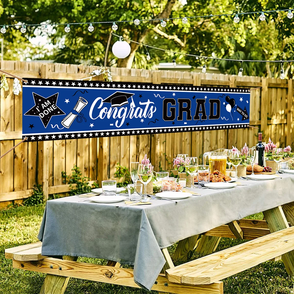 Outdoor Graduation Decorations Congratulations Graduate Banner Class of  2025 Black Blue Red Yard Sign for Graduation Party - AliExpress, image size:1200x1200