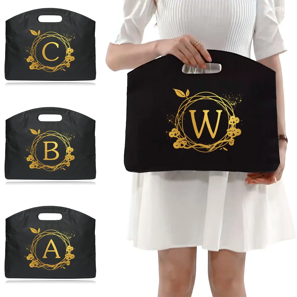 

Briefcase Fashion Laptop Bag Conference Bag Unisex File Bag Lager Capacity Business Trip for Work Handbag Wreath Letter Print