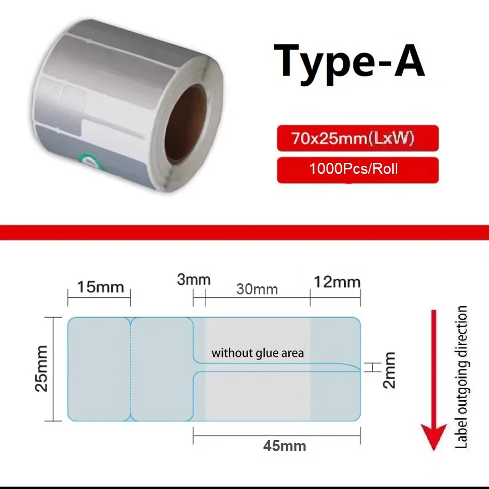 

1000Pcs Silver Jewelry Price Label Gold and Silver Jewelry Tag 75x25mm Blank Film Coated PET Thermal Transfer Print Paper