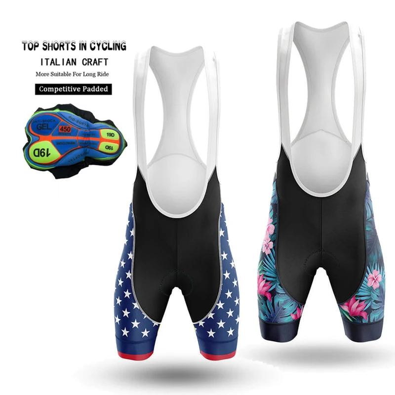 Summer New Bicycle Bib Shorts Men Outdoor Wear MTB Bike Cycling pants Breathable 19D Gel Padded Cycling Shorts Quick Dry