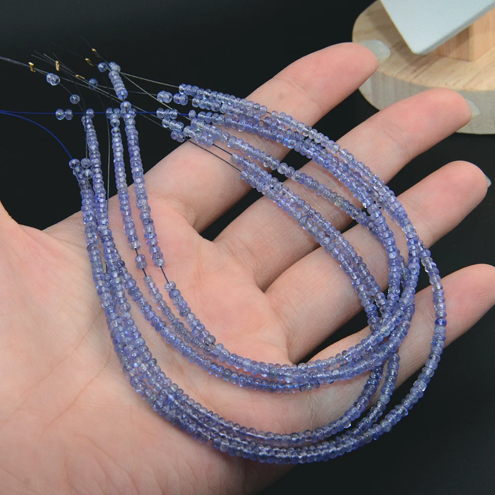 Natrural Nice Tanzanite Irregular Loose Rondelle Beads 2.4mm-2.7mm,Thickness 1mm-1.8mm,DIY Bracelet/Necklace For Jewelry Making 3