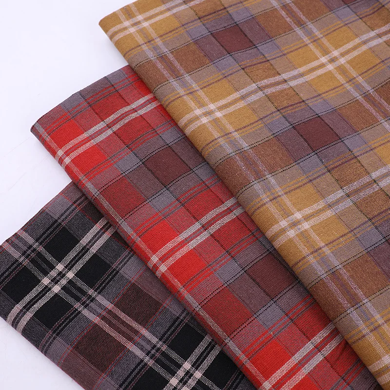 

Cotton 21S Plain Yarn-dyed Plaid Shirt Clothing Dress Hat Fabric