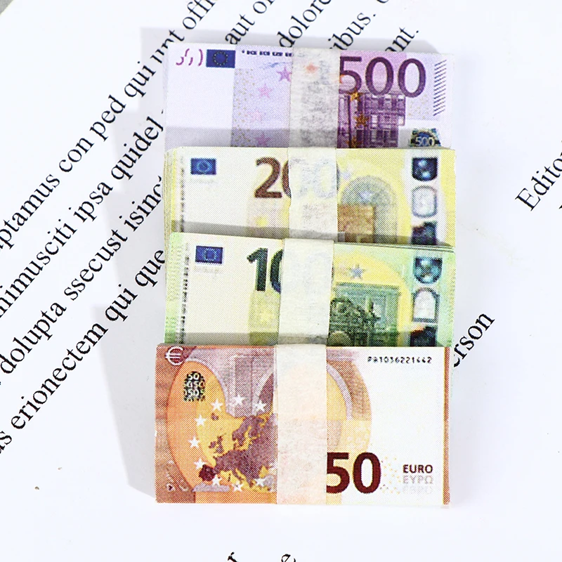 20Pcs/Set 1/12 Mini Dollars Dollhouse Pocket Euro Simulation Toy Banknote Miniature Accessories