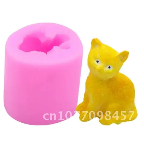 

Mini Cute 3D Cat Silicone Candle Soap Mold Animal Art Fondant Chocolate Clay Craft Molds Cake Decorating Tool Candle Making Mold