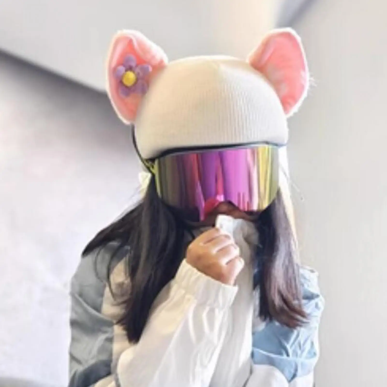 ski helmet cover funny Single board double board warm ski helmet cover personality cover Unicorn rabbit ear giraffe lovely 3