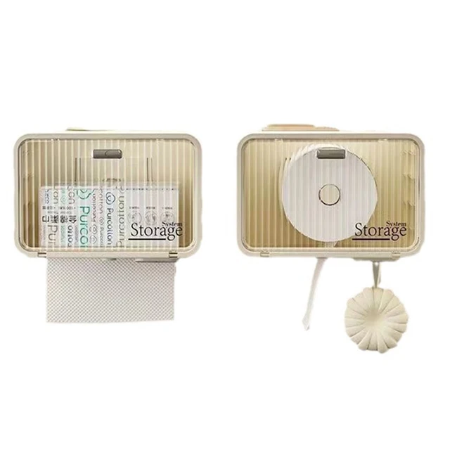 Boîte à mouchoirs transparente et étanche, murale, pour toilettes, dortoir, salle de bains, rouleau de papier, organisateur de rangement pour serviettes de visage 6