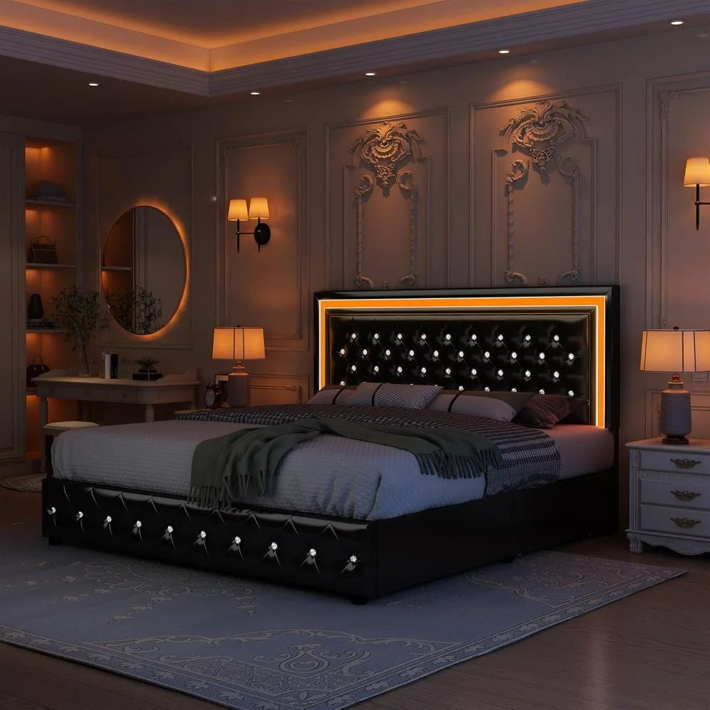 King LED Storage Bed 1