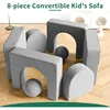 8 Pcs Kids Couch Fold Out Toddler Couch Building Fort with Balls Convertible Kids Floor Sofa and Foam Couch for Boys and Girls 5