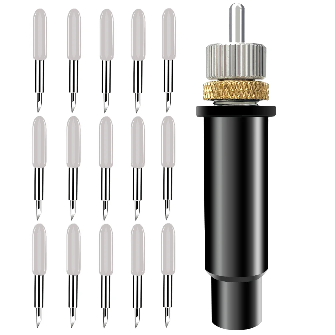 15Pcs Dia 2Mm Plotter Deep Point Vinyl Cutter E 1Pc Ultimo Supporto Per Cricut Maker 3/Cricut Explore 3/Air 1 2/Deepcut