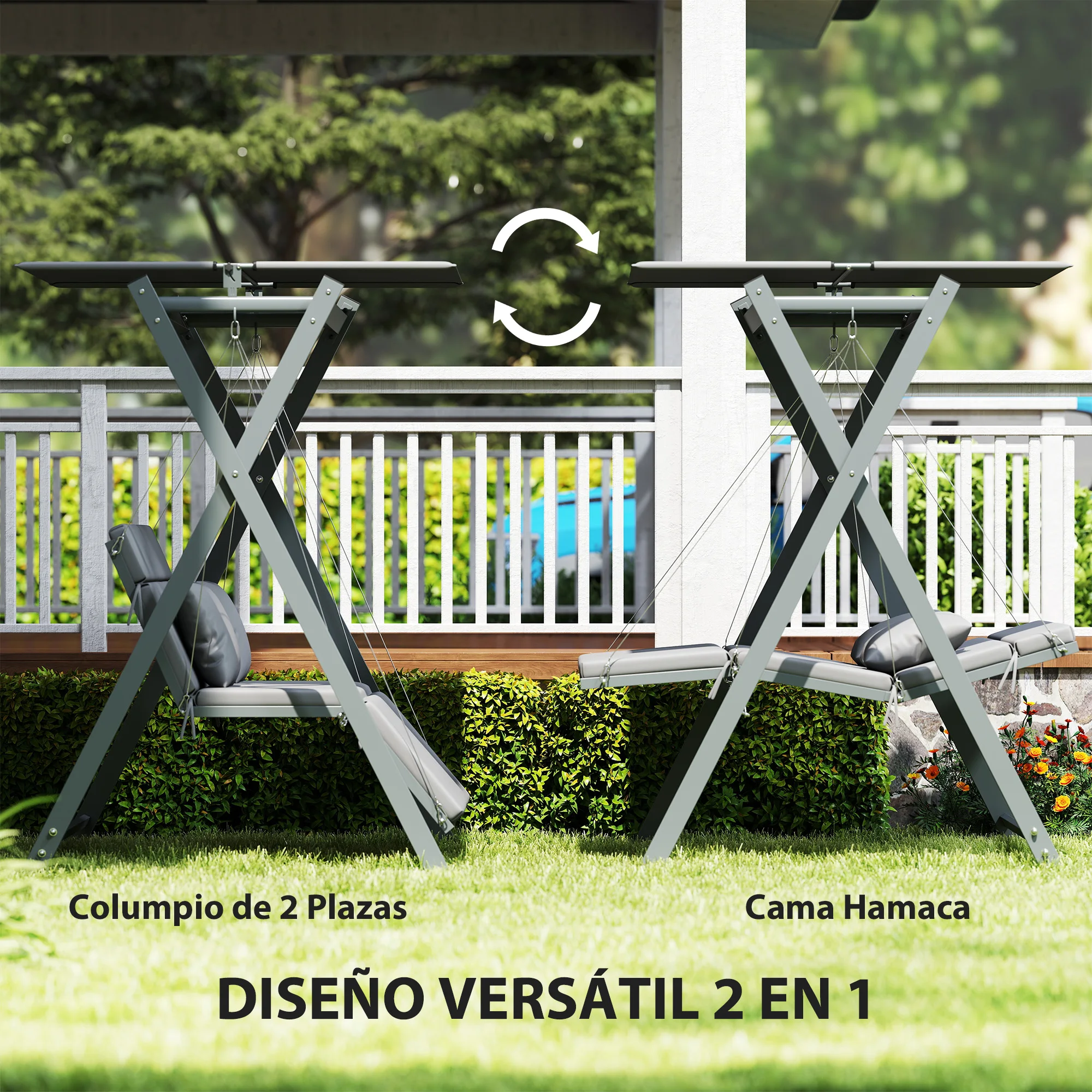 Mecedora Columpio Para Dos Personas Jardin Silla Columpio Doble