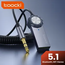 Toocki Bluetooth Car Adapter BT5.1 USB Audio Receiver for Seamless Wireless Connectivity (Gray)