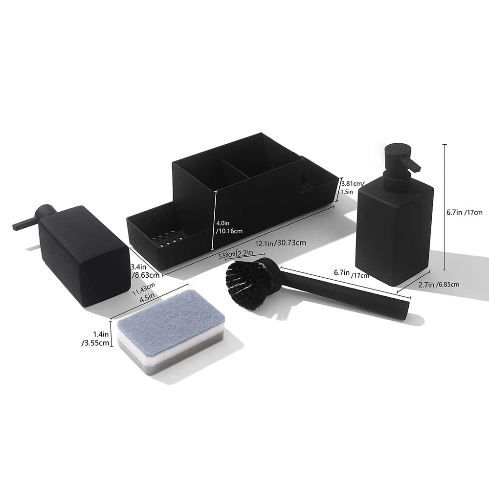 Kitchen Soap Dispenser Sponge Holder Set Sink Caddy Hand Soap Dish Dispenser Brush soap dispenser soap dispenser bottle foaming soap dispenser