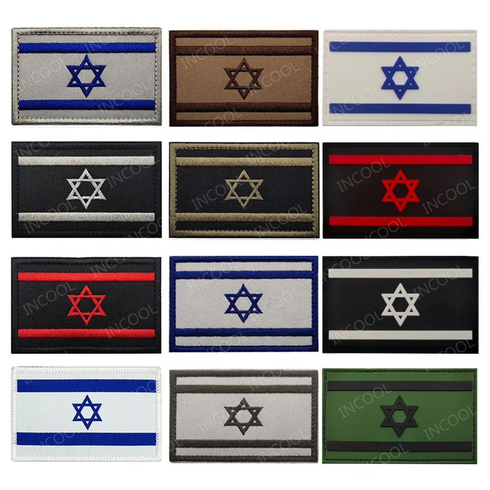 

Israel Flag Embroidered Patches Tactical Military PVC Rubber Israeli National Flags Emblem Appliqued Shoulder Decorative Badges