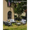 Aluminum Patio Furniture Set, 5 Piece Modern Outdoor Furniture with 6 inch Cushion, Metal Patio Sectional Conversation Sets 6