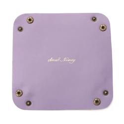 Nordic PU Leather Foldable Storage Tray - Stylish Desktop Organizer for Jewelry, Cosmetics, and Essentials (Purple)