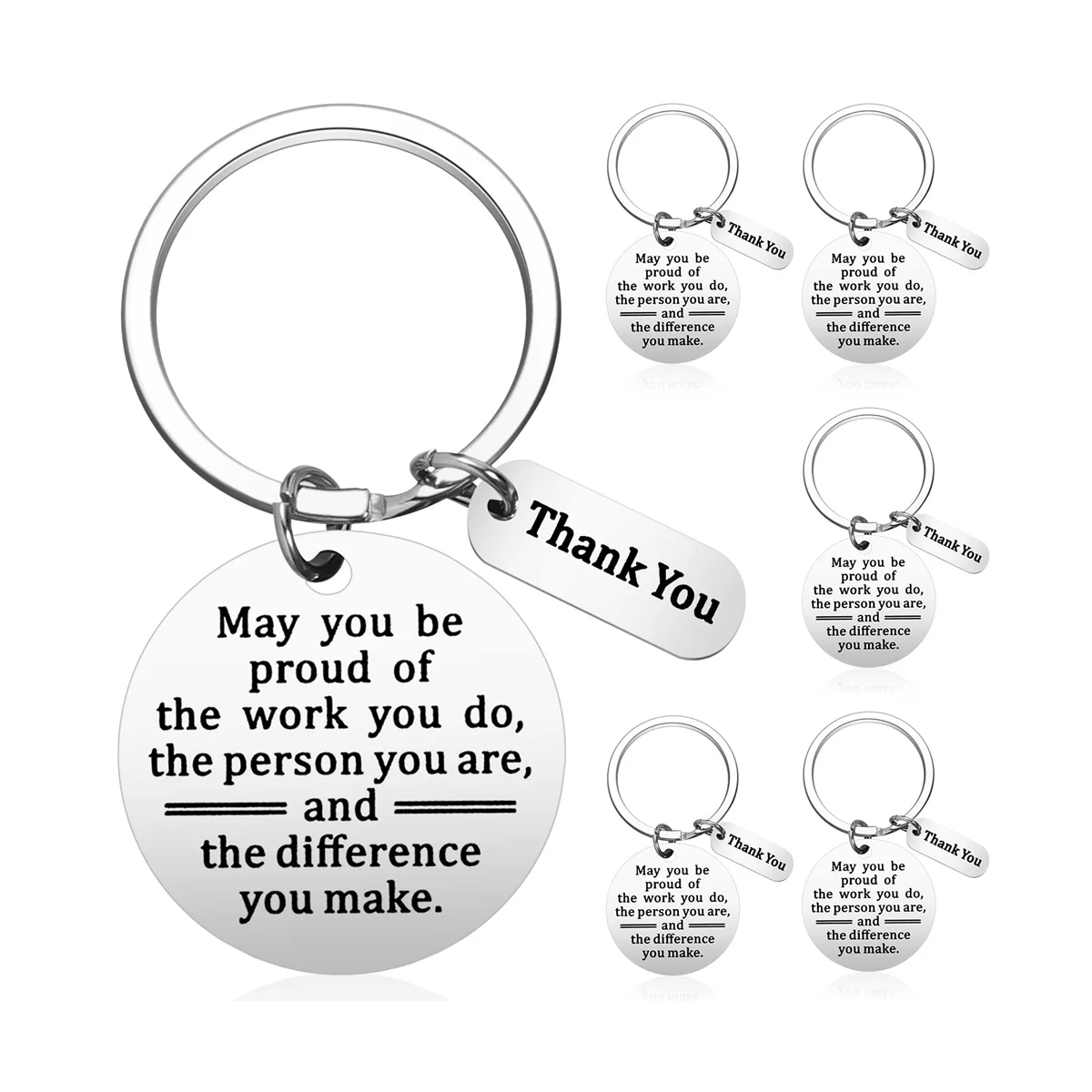 

6PCS Gifts Keychain for Women Men Appreciation Keychain Gifts for Coworker May You Be Proud of Keychain