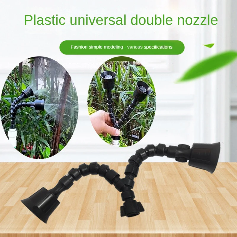 

360-degree Adjustable Curved Irrigation Spray Nozzle Gardening Watering Essential Sprinkler Head 2 Nozzles Plant Irrigation