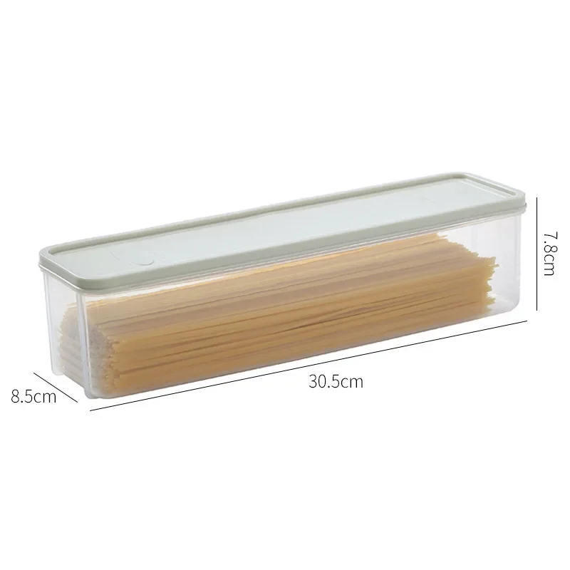 thumbnail image 1 of Caja de almacenamiento de fideos, caja larga de plástico para conservación de fideos, espaguetis rectangulares de gran capacidad, caja sellada para alimentos, artículos de cocina, 1 of 5