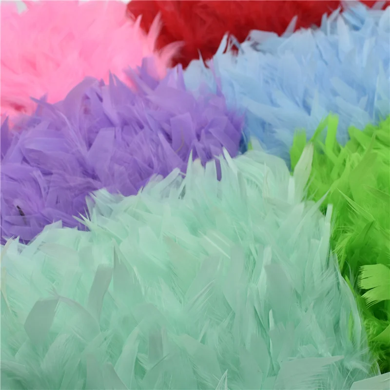 Turkey Feather Fringe Ribbon 5-6inch Turkey Feathers Trim Skirt Dress Feather Decoration 2yards/Lot