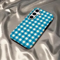 Vintage Red Gingham Glossy HD Phone Case - Durable Hard PC Cover - SamsungS22Ultra (Z10)