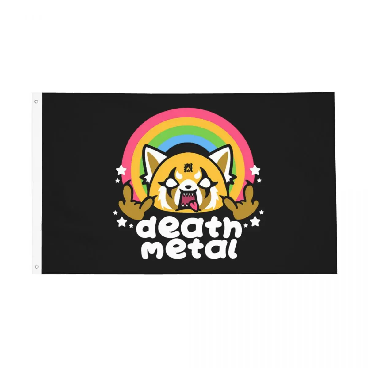 Death Metal-Aggregsuko Bandiera Aggressivo Retsuko Indoor Outdoor Banner Decorazione In Poliestere Double Sided 2X3 3X5 4X6 Ft Bandiere