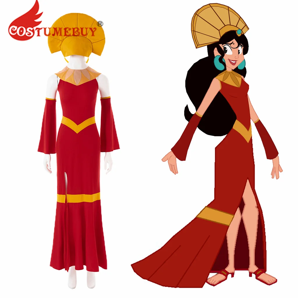 

Костюм для косплея William Kuzco, женский костюм Kuzco, наряды с шляпой для взрослых, Женский костюм на Хэллоуин, ярко-красное платье, униформа