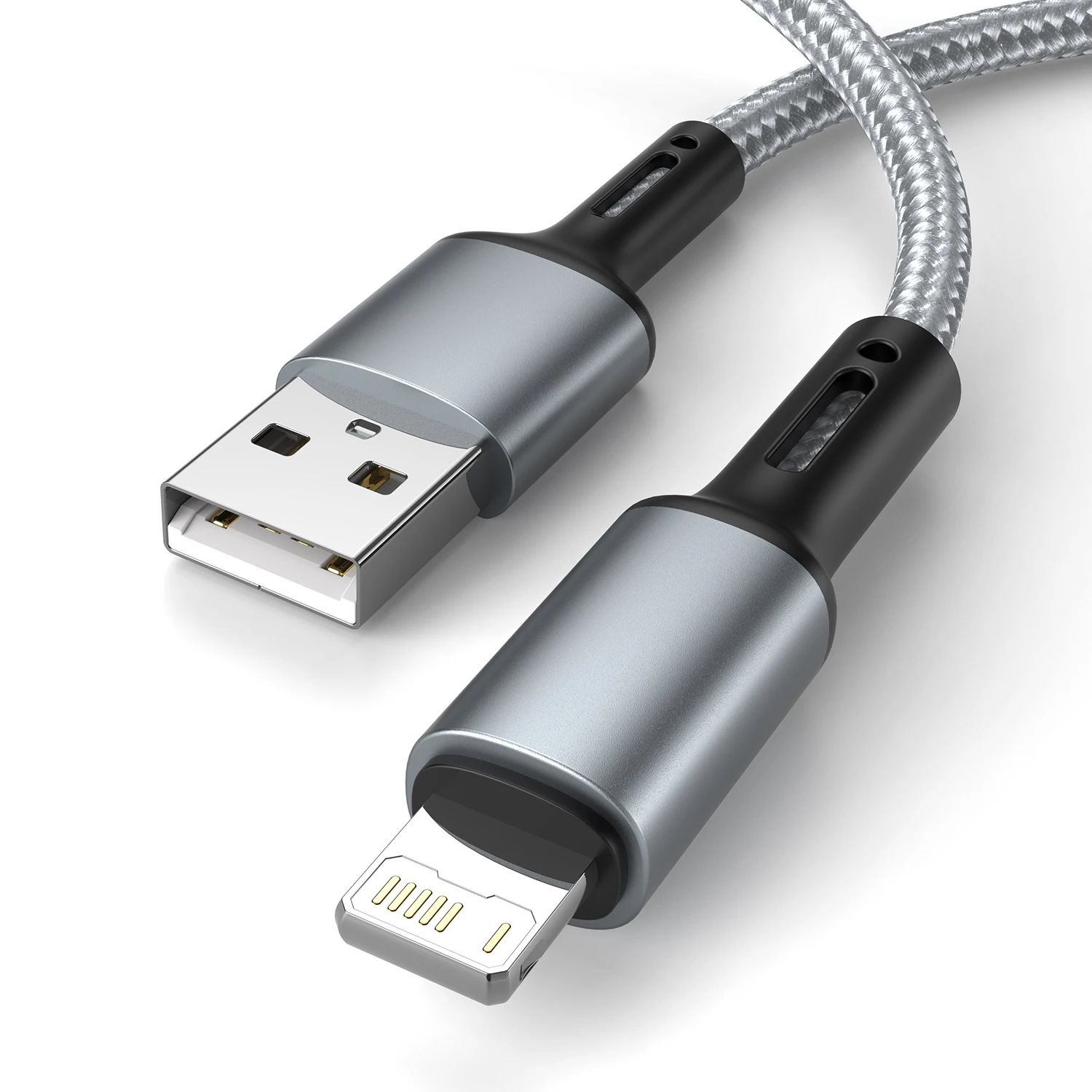 Nikolable Lot de 3 Câble de Chargeur iPhone 2m, Câble Lightning MFI