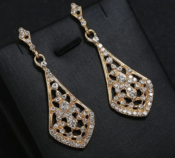 Art Deco Antike Vintage Flapper Stil Ohrringe Für Frauen Antik Gold Strand Party Ohrringe Vintage-Schmuck Drop Shipping – Detail 19