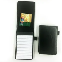 Compact Mini Pocket Leather Notebook - Multifunctional A7 Daily Planner and Work Notepad (Black)