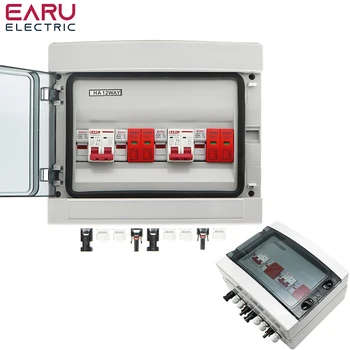 Scatola combinatrice solare fotovoltaica IP65 2 stringhe 2 ingressi 2 uscite 500 V CC. Scatola di distribuzione impermeabile con interruttore automatico fuori rete