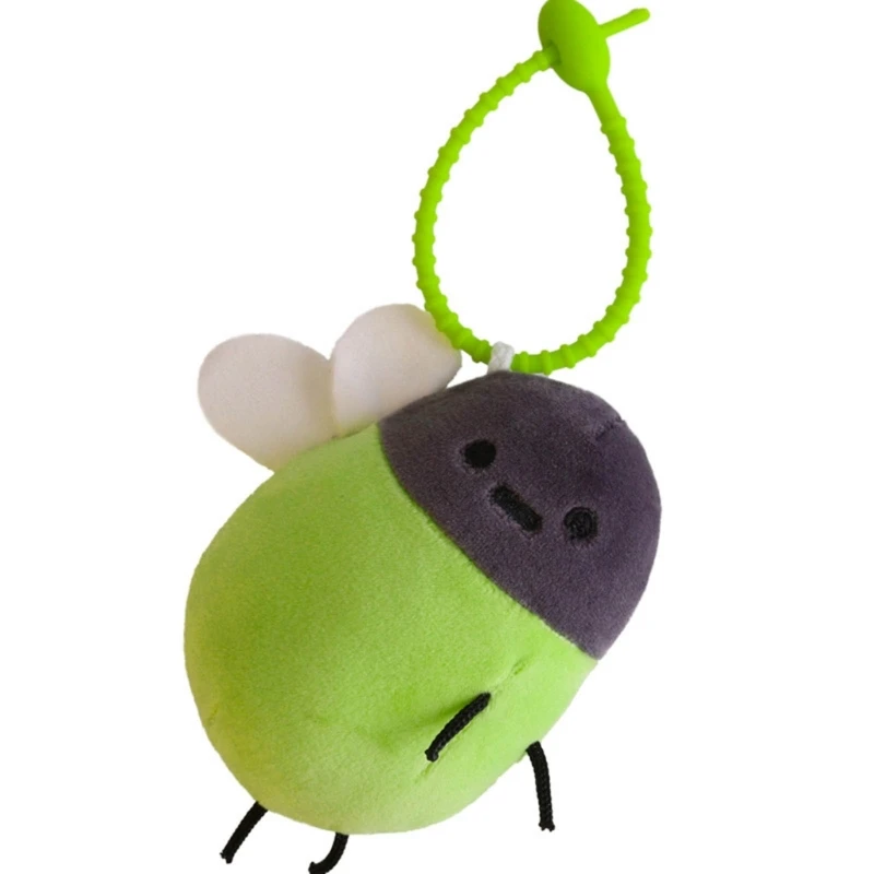 

Fast Reach Sparkling Insect Themed Keyring Plush Toy Pendant Keychain Glowing Shaped Ornaments Cartoon Keyrings