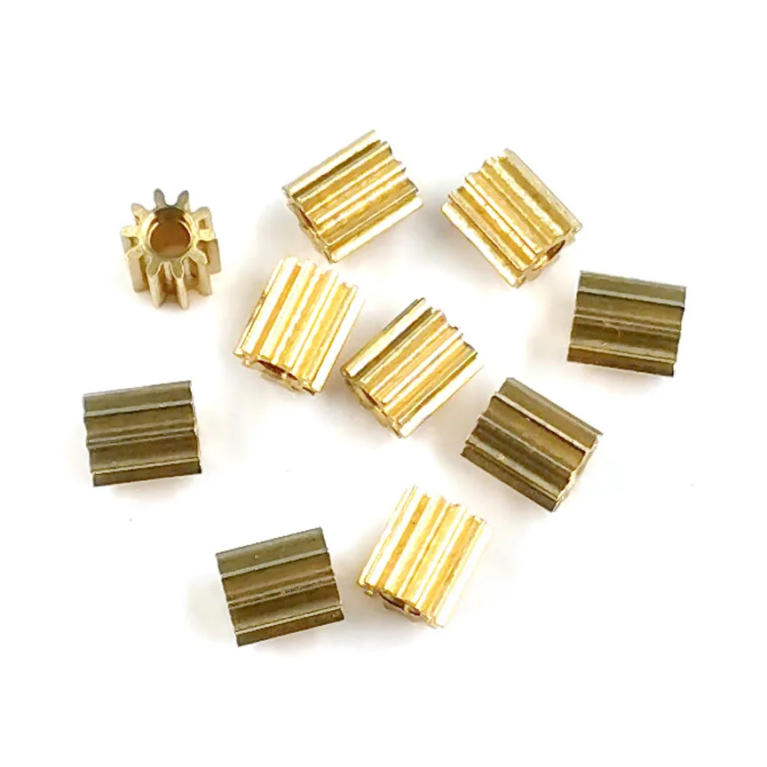 10pcs/lot 101.5A/102A 0.3M Copper Gear 10 Teeth Hole 1.5mm/2mm Tight Fitting Small Module Pinions
