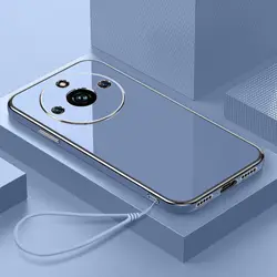 Luxury Square Plating Shockproof Silicone Phone Case - Premium Back Cover s for Realme 11ProPlus (Gs6D grey)