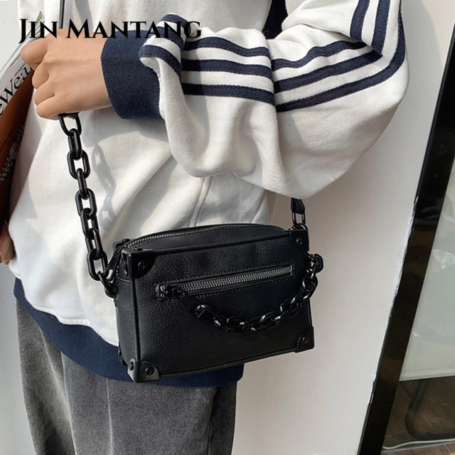 Orange Chain Crossbody Bag Small Body Bag Day Department Single Shoulder Bag  Box Pack Small Square Bag - Shoulder Bags - AliExpress