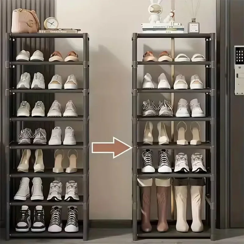 Widening the shoe rack allows for free combination of various sizes, occupying a small area and suitable for various shoe types