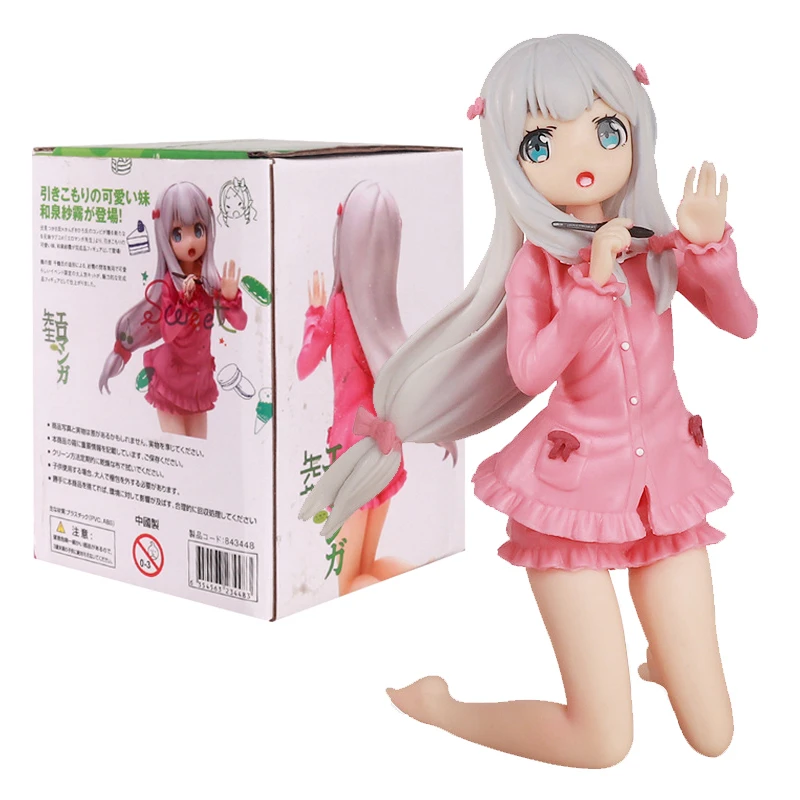 Anime Izumi Sagiri Figure Manga Teacher 12cm Kawaii Pink Girl Kneeling Doll Model Pvc Desktop Static Collectible Children S Toys Aliexpress