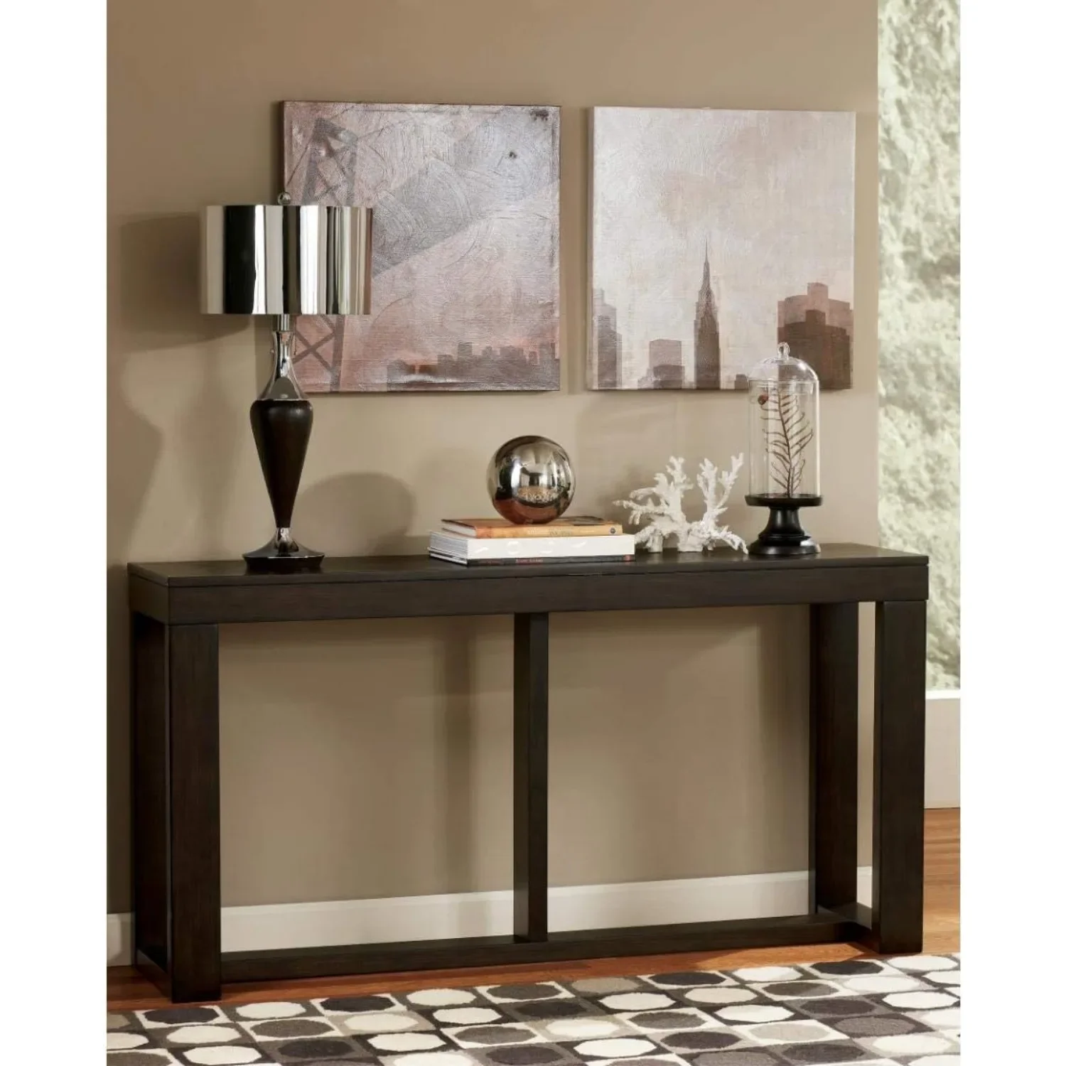 Watson Mid-Century Rectangular Sofa Table, Dark Brown 4