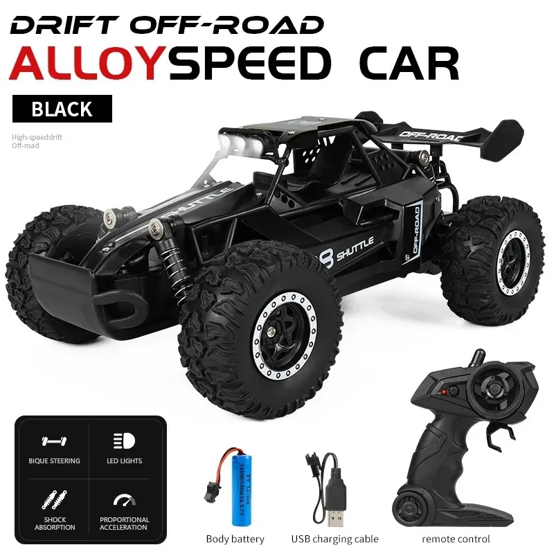 New RC Car 1:16 2WD with LED Light 2.4G 20KM/H High Speed Off-Road Climbing Remote Control Car Toy Gifts for Boys Girls Kids 6