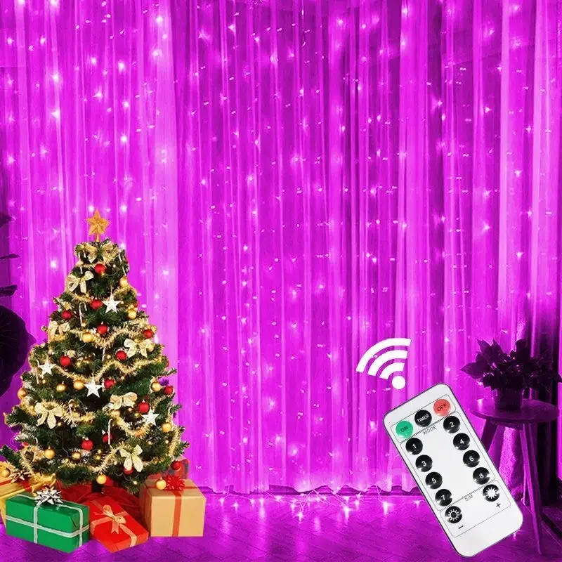 thumbnail image 1 of LED Fairy Light 8 Mode 3/4/6M USB Curtain Light String Garland Wedding Party DIY Decor Christmas Home Window Birthday Decoration, 1 of 5