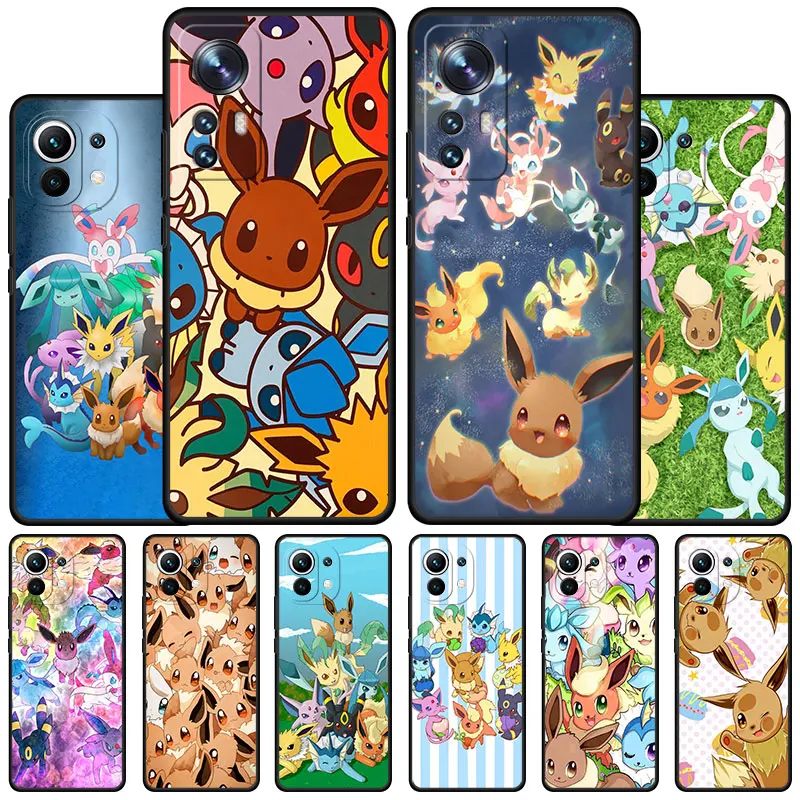 Custodia Per Telefono Anime Pokemon Eevee Per Xiaomi Mi 12X 9 Se 12 9T 10T 11T 11 Lite Note 10 Pro 10S 10 5G A2 Lite Cover Opaca In Silicone