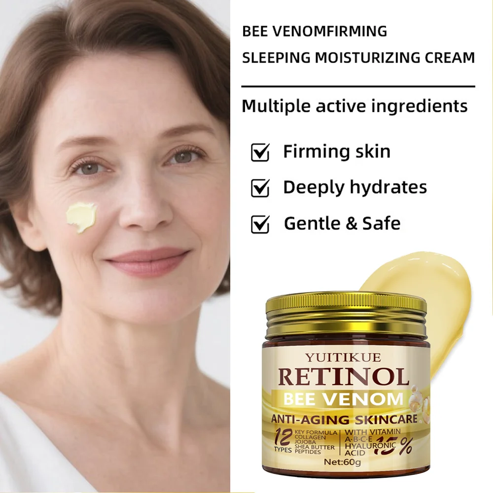 YUITIKUE: Retinol Bee Venom Cream, Deep Hydration & Firming Moisturizer, for all light beige types, lightweight formula