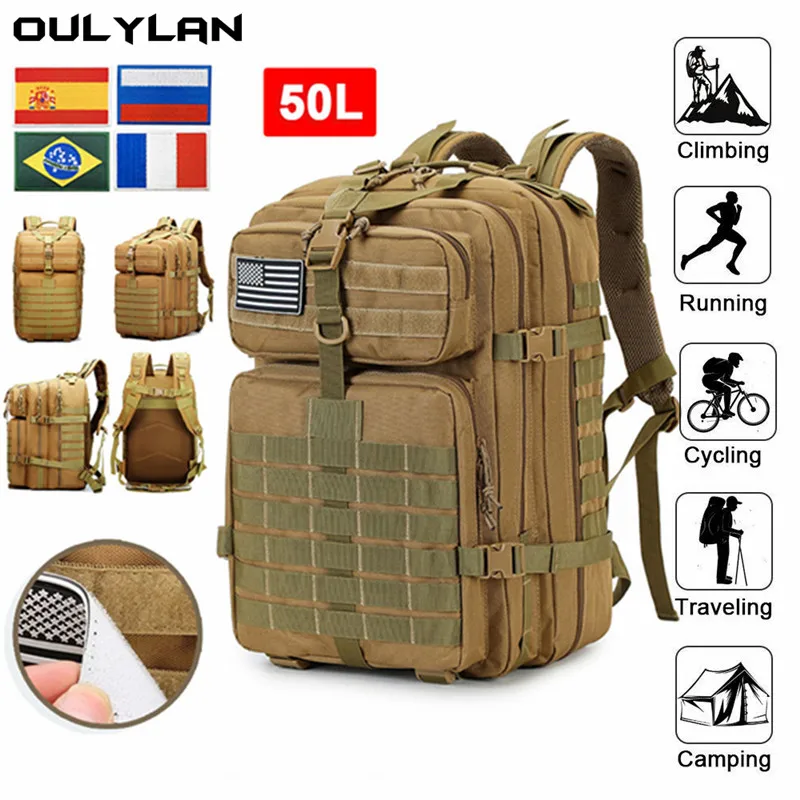 

Oulylan Military Tactical Backpack Men 50L /30L Large Capacity Assault Bag Outdoor Camping Hunting Trekking Climbing Rucksacks