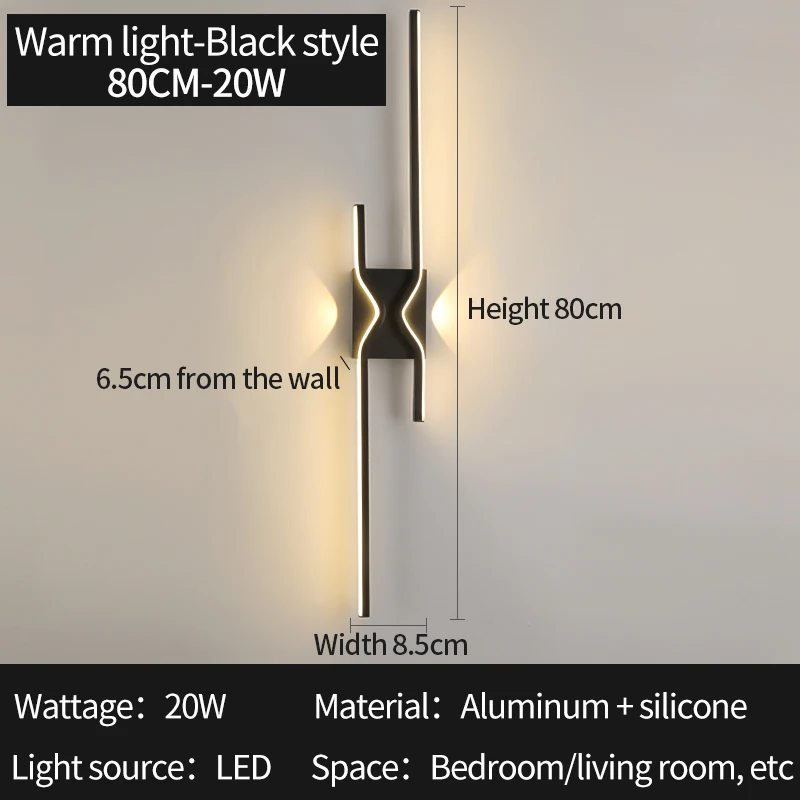 الحديثة وحدة إضاءة LED جداريّة الشمعدانات السوداء...