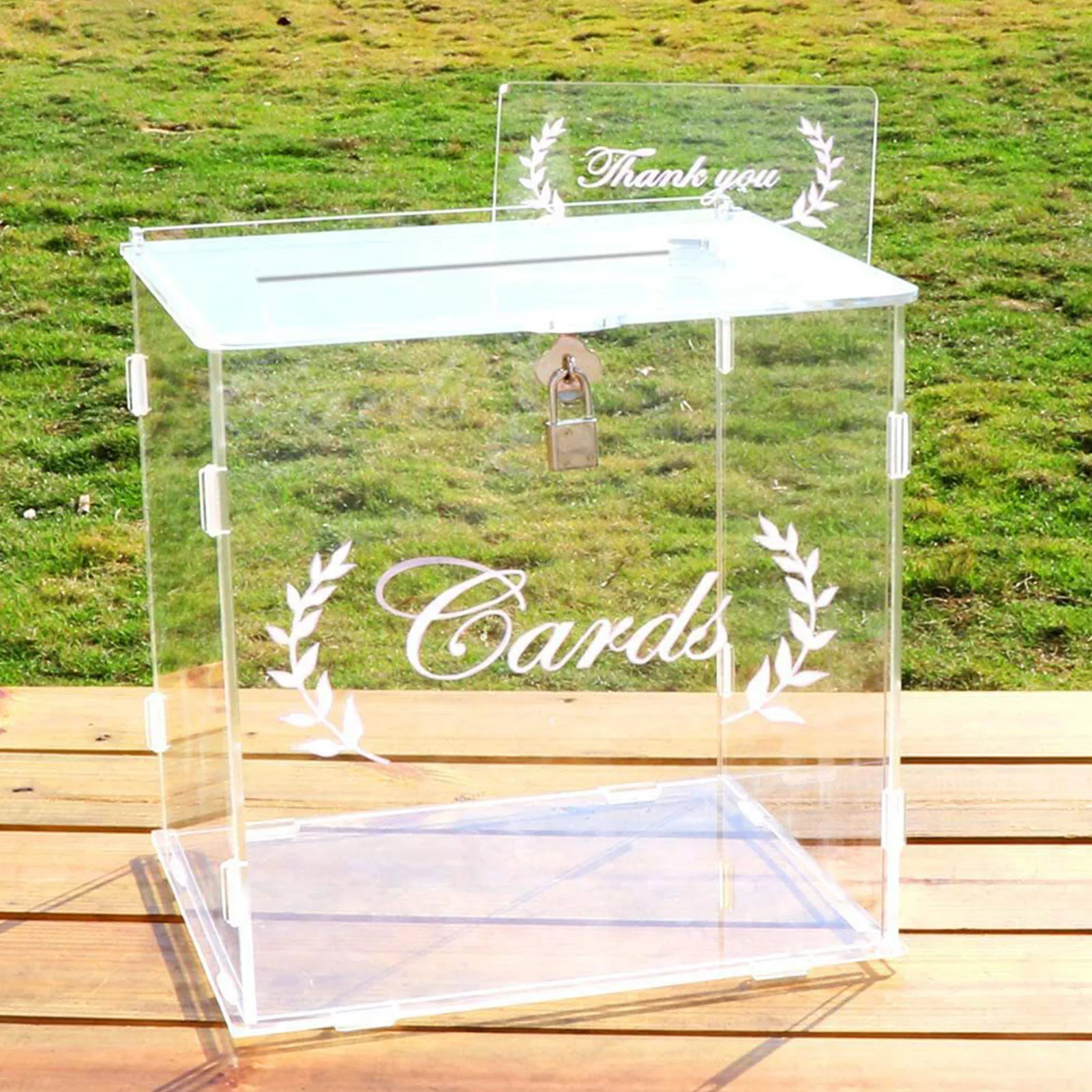 Acrylic Card Box, Acrylic Rotatable Photo Frame Box, Clear