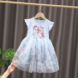 Enchanting Summer Princess Dress for Girls - Unicorn Party Attire, Ages 1-6 (F20463BL)